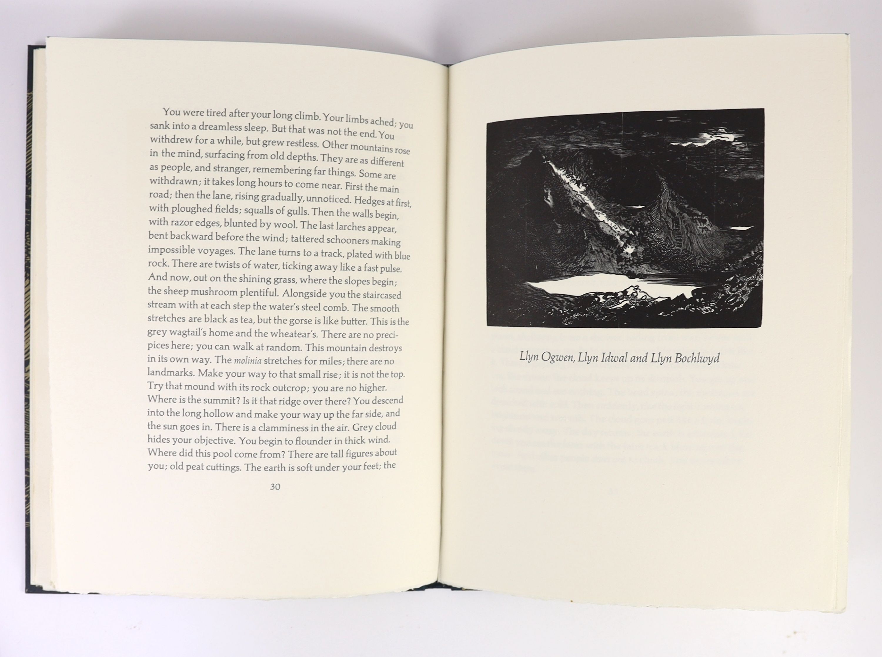 Thomas, Ronald Stuart - The Mountains, one of 350, illustrated by John Piper, with 10 plates, 4to, original half cloth, Chilmark Press, New York, 1968, in slip case.